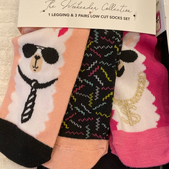 STUDY ALL DAY PARTY ALL NIGHT 1legging&3pair socks - Picture 3 of 6